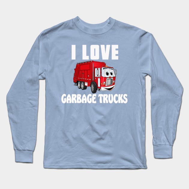 Garbage Truck Long Sleeve T-Shirt by Happy Art Designs